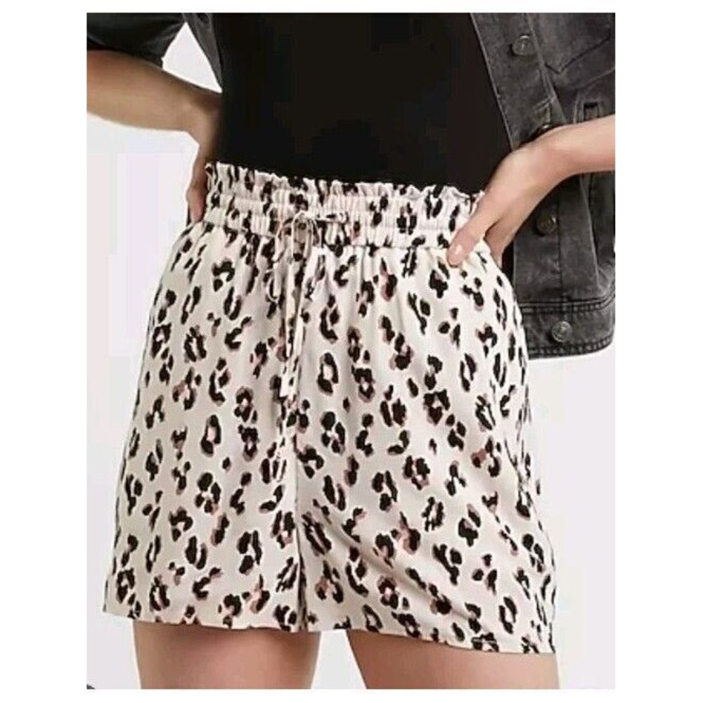 NEW Express Super High Waist Shortie Shorts Cheetah Animal Print size S 28x3